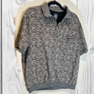 David Taylor Gray Marled Short-Sleeve Polo size large